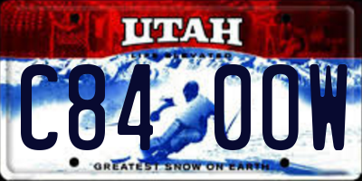 UT license plate C840OW