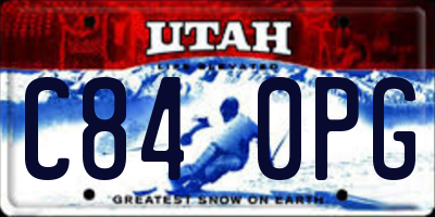 UT license plate C840PG