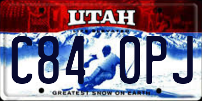 UT license plate C840PJ