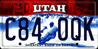 UT license plate C840QK