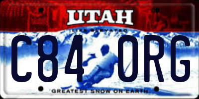 UT license plate C840RG