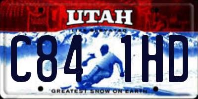 UT license plate C841HD