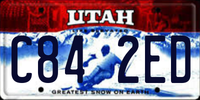 UT license plate C842ED