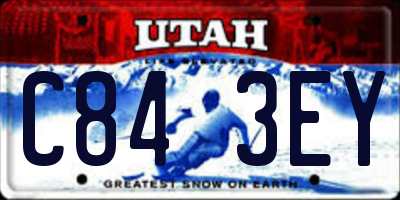 UT license plate C843EY