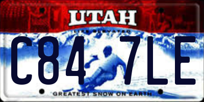 UT license plate C847LE