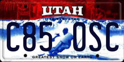 UT license plate C850SC