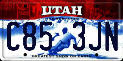 UT license plate C853JN