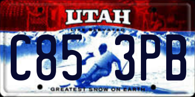 UT license plate C853PB