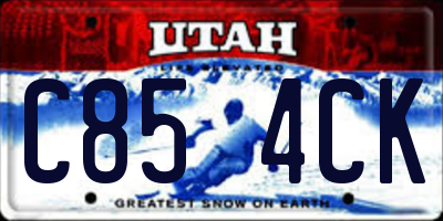 UT license plate C854CK