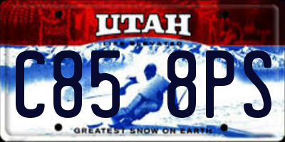 UT license plate C858PS