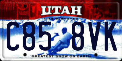 UT license plate C858VK
