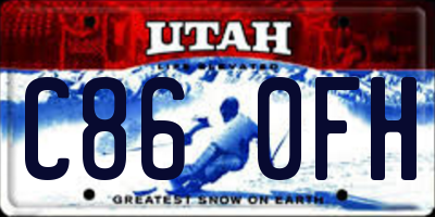 UT license plate C860FH