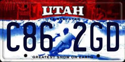 UT license plate C862GD