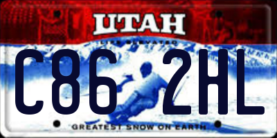 UT license plate C862HL