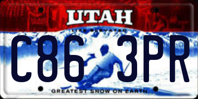 UT license plate C863PR