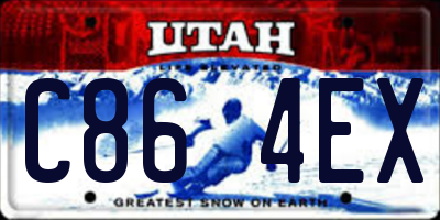 UT license plate C864EX