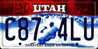 UT license plate C874LU