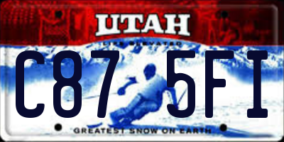 UT license plate C875FI