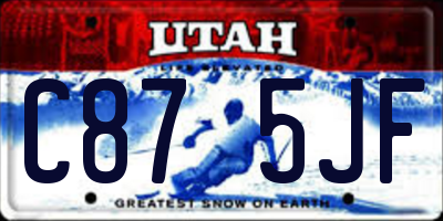 UT license plate C875JF