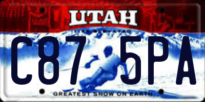 UT license plate C875PA