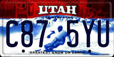 UT license plate C875YU