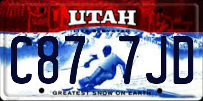 UT license plate C877JD