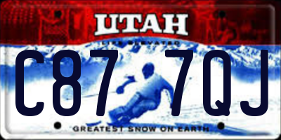UT license plate C877QJ