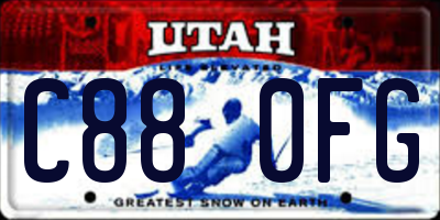 UT license plate C880FG