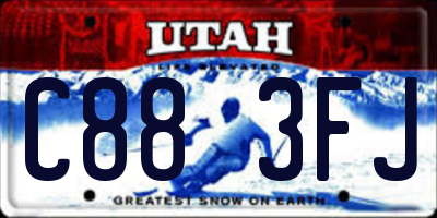 UT license plate C883FJ
