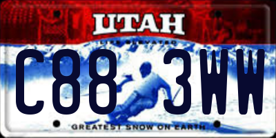 UT license plate C883WW