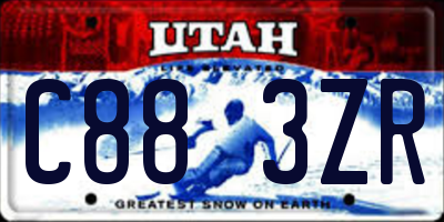 UT license plate C883ZR