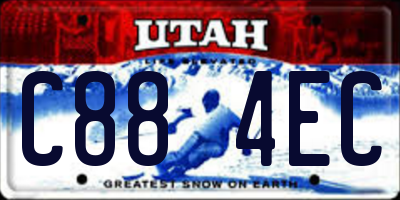 UT license plate C884EC