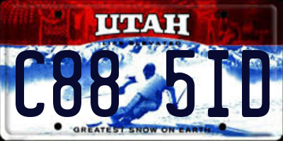 UT license plate C885ID