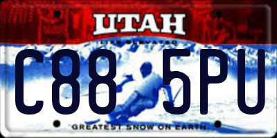 UT license plate C885PU