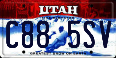 UT license plate C885SV