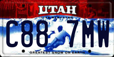 UT license plate C887MW