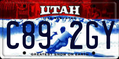 UT license plate C892GY