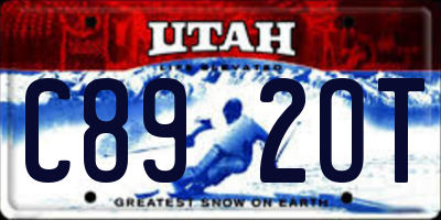 UT license plate C892OT