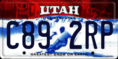 UT license plate C892RP