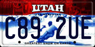 UT license plate C892UE