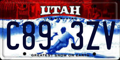 UT license plate C893ZV