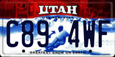 UT license plate C894WF