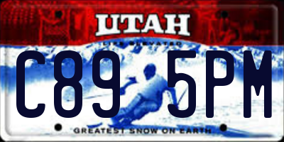 UT license plate C895PM
