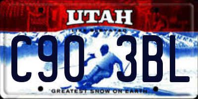 UT license plate C903BL