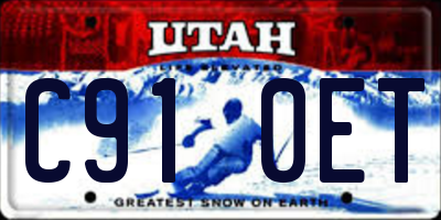 UT license plate C910ET