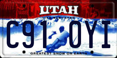 UT license plate C910YI