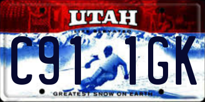 UT license plate C911GK