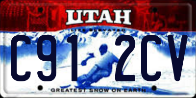 UT license plate C912CV