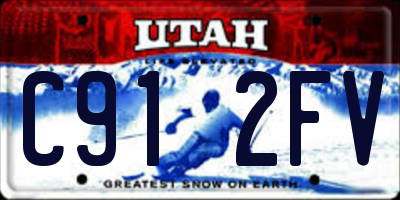 UT license plate C912FV