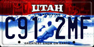 UT license plate C912MF